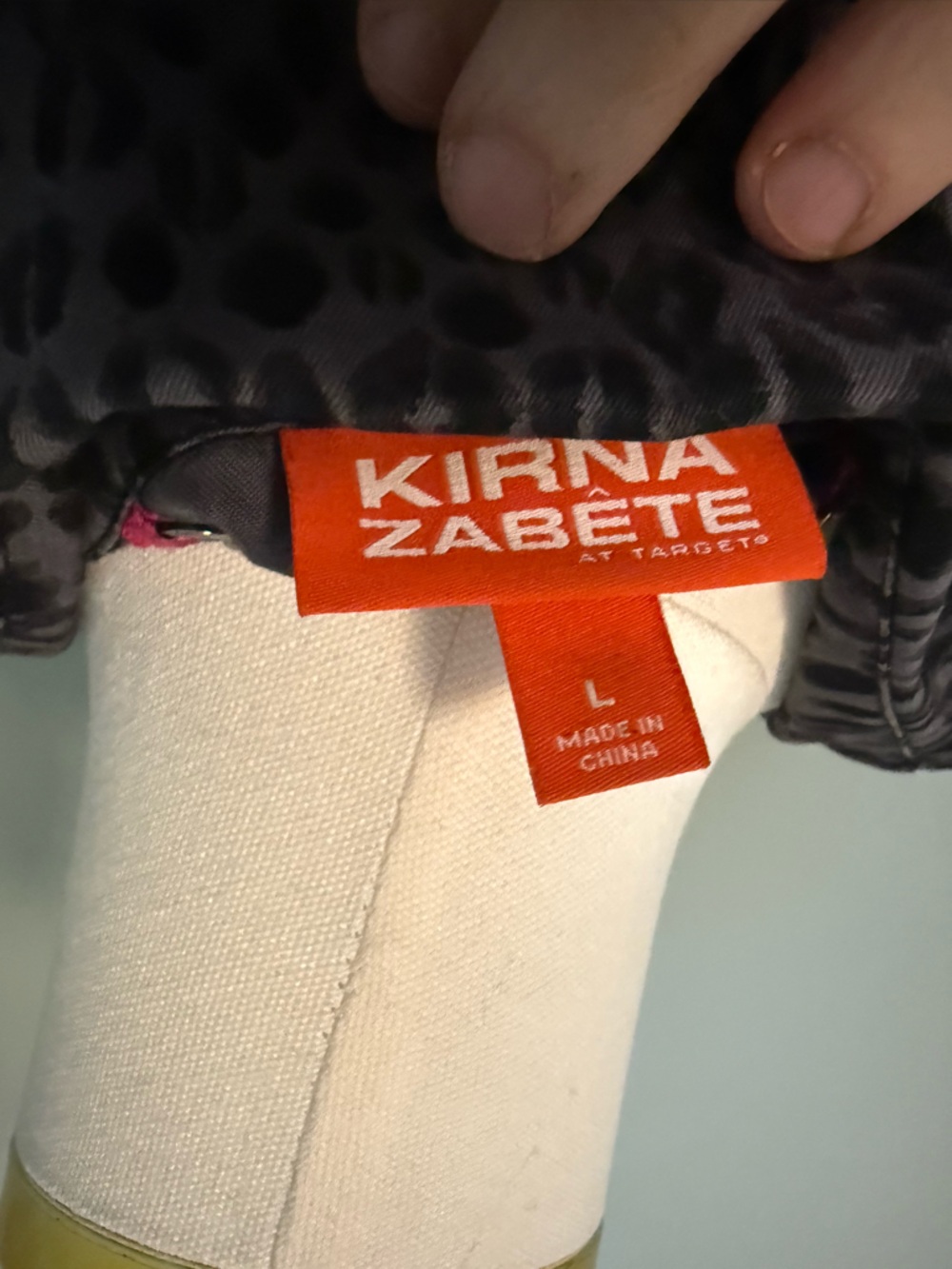 Kirna Zabete for Target Leopard Print Trench Coat Grey Black Animal Jacket L 12 - Picture 2 of 5